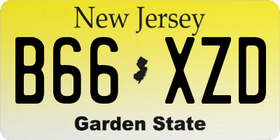 NJ license plate B66XZD