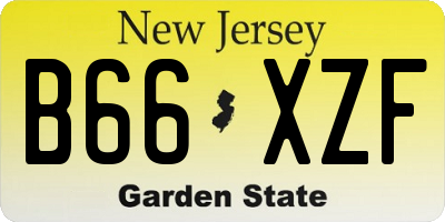 NJ license plate B66XZF