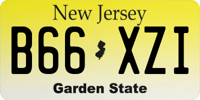 NJ license plate B66XZI