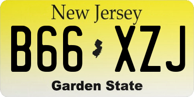 NJ license plate B66XZJ