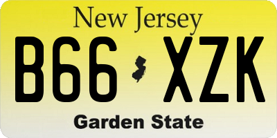 NJ license plate B66XZK