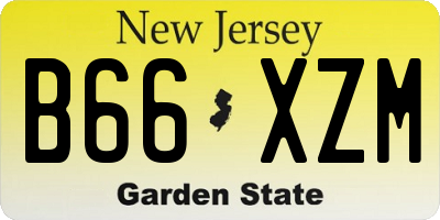 NJ license plate B66XZM