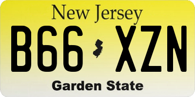 NJ license plate B66XZN