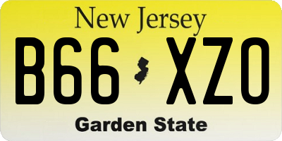 NJ license plate B66XZO