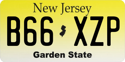 NJ license plate B66XZP