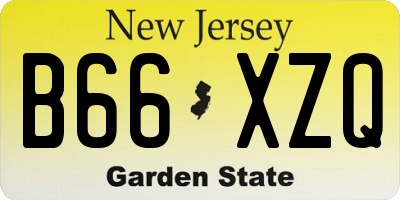 NJ license plate B66XZQ