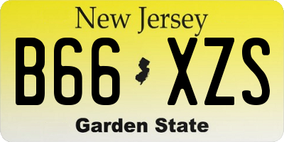 NJ license plate B66XZS