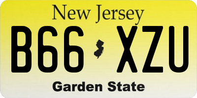 NJ license plate B66XZU