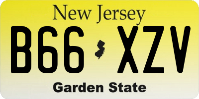 NJ license plate B66XZV