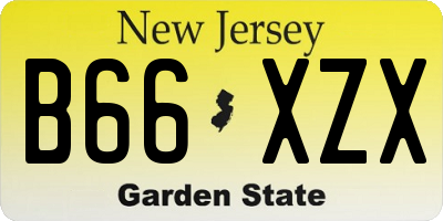 NJ license plate B66XZX