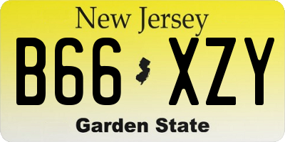 NJ license plate B66XZY