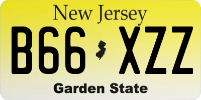 NJ license plate B66XZZ