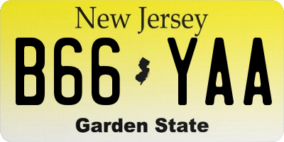 NJ license plate B66YAA