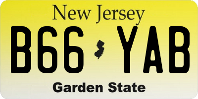 NJ license plate B66YAB