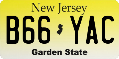 NJ license plate B66YAC