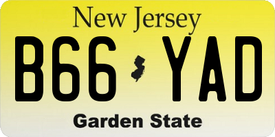 NJ license plate B66YAD