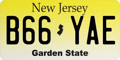 NJ license plate B66YAE