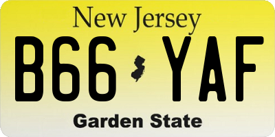 NJ license plate B66YAF