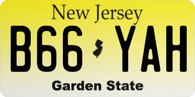 NJ license plate B66YAH