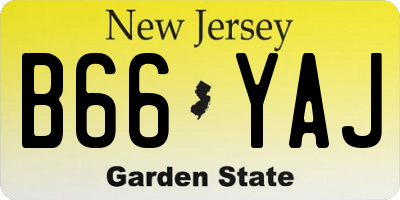 NJ license plate B66YAJ