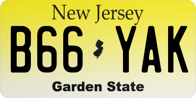 NJ license plate B66YAK