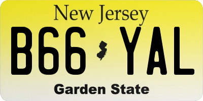 NJ license plate B66YAL