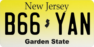 NJ license plate B66YAN