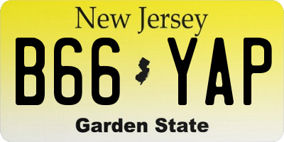 NJ license plate B66YAP