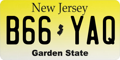 NJ license plate B66YAQ