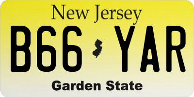 NJ license plate B66YAR