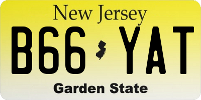 NJ license plate B66YAT