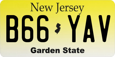 NJ license plate B66YAV