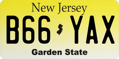 NJ license plate B66YAX
