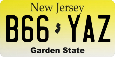 NJ license plate B66YAZ