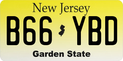 NJ license plate B66YBD