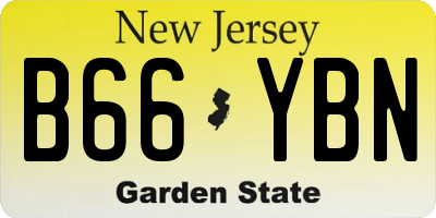 NJ license plate B66YBN