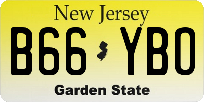 NJ license plate B66YBO