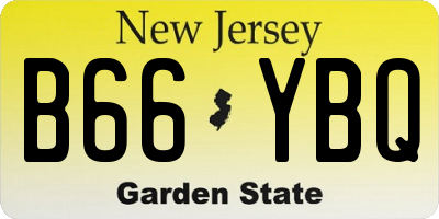 NJ license plate B66YBQ