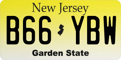 NJ license plate B66YBW