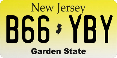 NJ license plate B66YBY