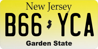 NJ license plate B66YCA