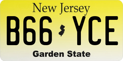 NJ license plate B66YCE