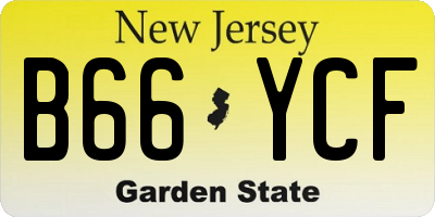 NJ license plate B66YCF