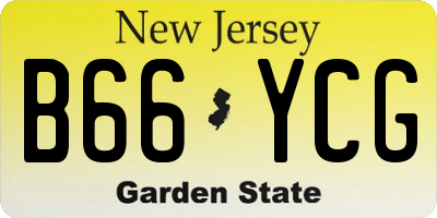 NJ license plate B66YCG