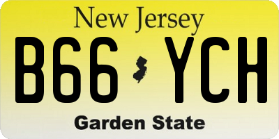 NJ license plate B66YCH