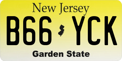 NJ license plate B66YCK