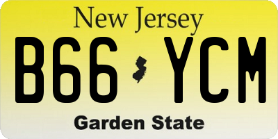 NJ license plate B66YCM