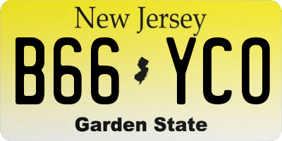 NJ license plate B66YCO