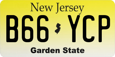 NJ license plate B66YCP
