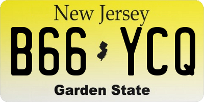 NJ license plate B66YCQ